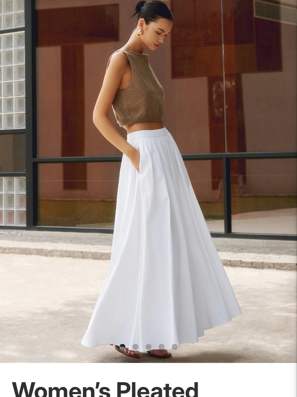 NWOT Commense women’s pleated maxi skirt